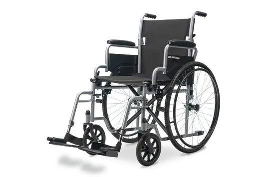 EQUIPMED 24 Inch Folding Wheelchair - Grey